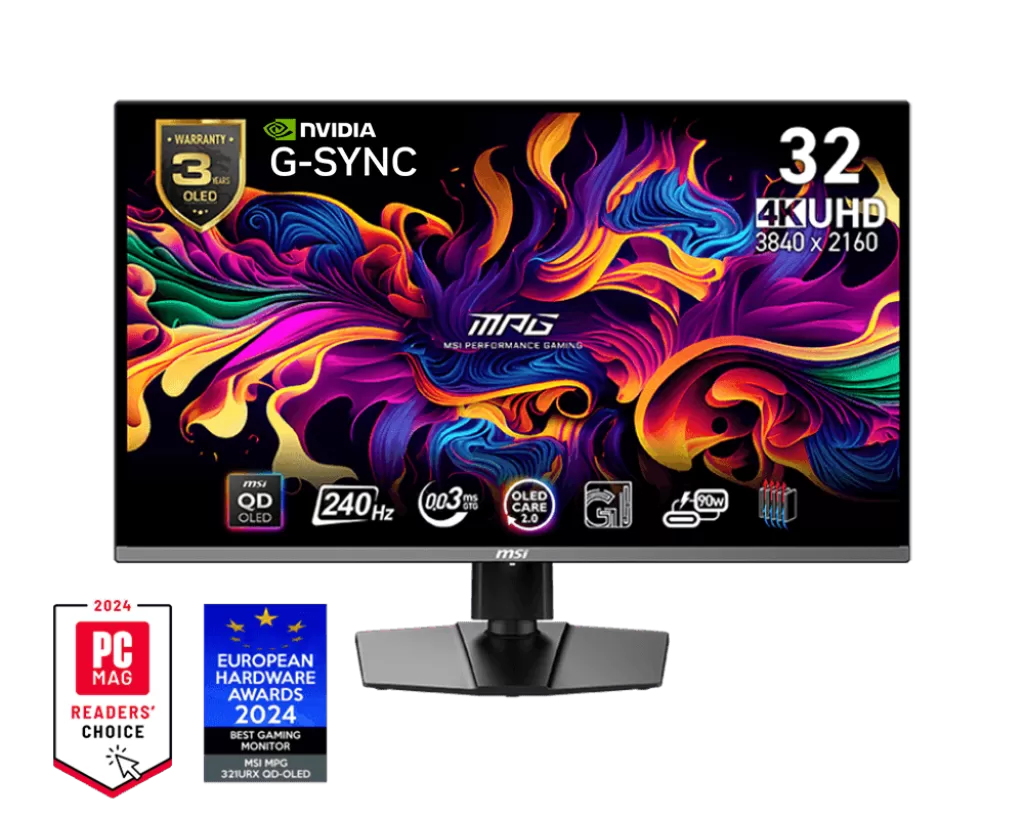 Monitor QD-OLED MSI MPG 321URX QD-OLED  31.5"  4K Ultra HD  240Hz  0.03 ms  Black