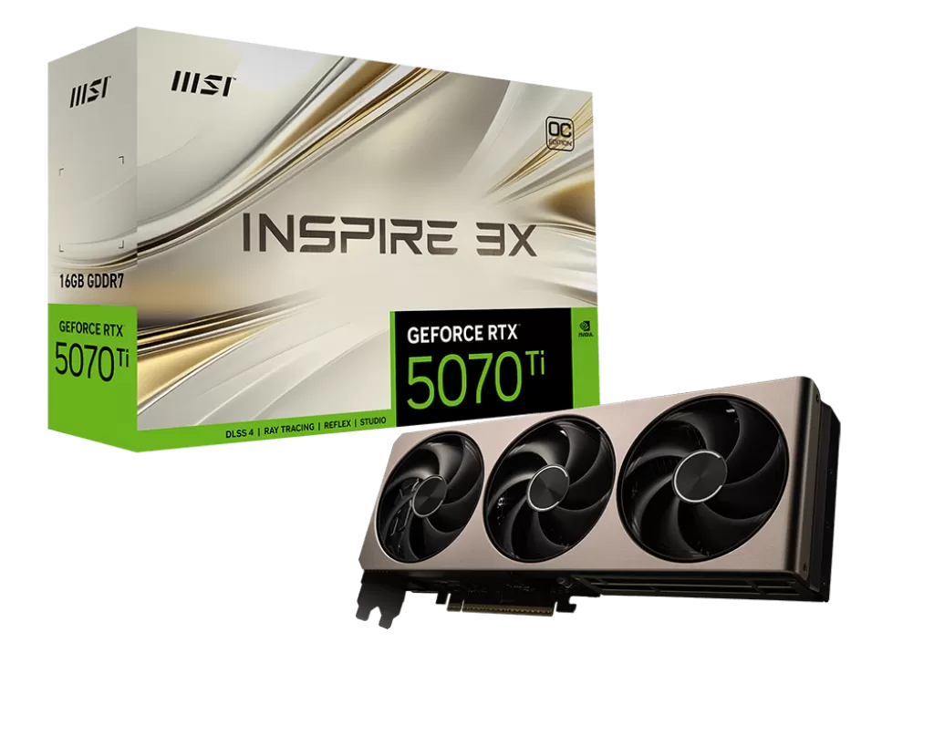 Placa Video MSI GeForce RTX 5070 Ti 16G INSPIRE 3X OC  16GB GDDR7  256 biti