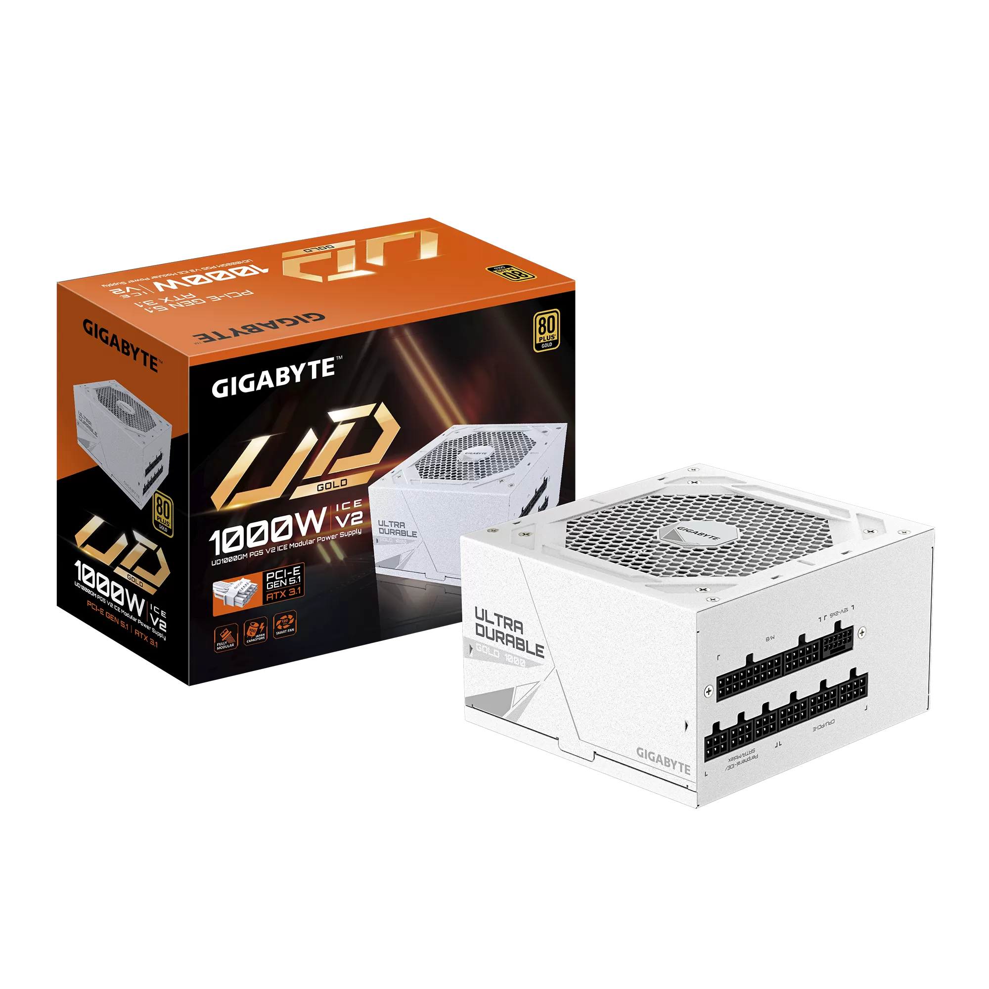 Sursa PC Gigabyte UD1000GM PG5 V2 ICE  Modulara  1000W  White