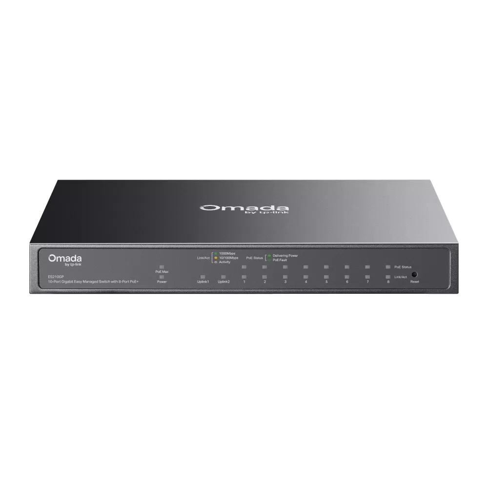 Switch TP-Link Omada ES210GP  cu management  cu PoE  9x1000Mbps (8xPoE+) + 1xSFP/RJ45 Combo