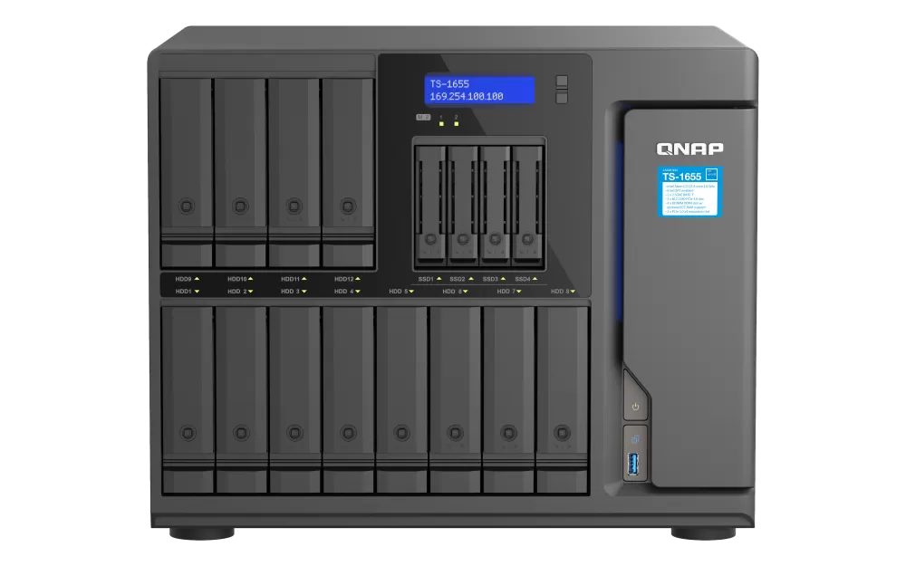 NAS Qnap TS-1655-8G  2xGigabit  12-bay+4-bay  8GB RAM  fara HDD-uri