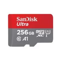 Card de memorie SanDisk Ultra, Micro SDXC, 256GB, Class 10, UHS-I, Red/Grey + Adaptor SD