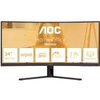 Monitor LED AOC CU34B3E, 34", Curbat, WQHD, 120Hz, 1ms, Black