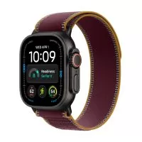 Smartwatch Apple Watch Ultra 4 GPS + Cellular (2026), 49mm, Carcasa Black Titanium, Bratara Burgundy Trail Loop - M/L
