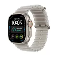 Smartwatch Apple Watch Ultra 4 GPS + Cellular (2026), 49mm, Carcasa Natural Titanium, Bratara Translucent Grey Ocean Band