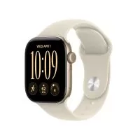 Smartwatch Apple Watch 12 GPS, 42mm, Carcasa Light Gold Aluminium, Bratara Sand Sport Band - M/L