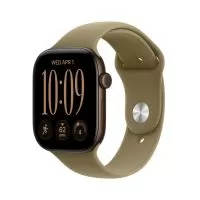 Smartwatch Apple Watch 12 GPS + Cellular, 46mm, Carcasa Dark Bronze Aluminium, Bratara Olive Sport Band - M/L