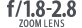 Obiectiv cu zoom 2,8x, f/1,8