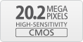 CMOS de 20,2 megapixeli
