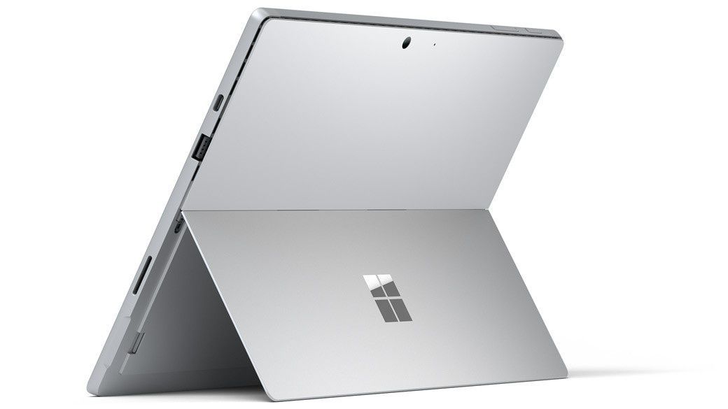 Surface Pro 7  with the Kickstand open