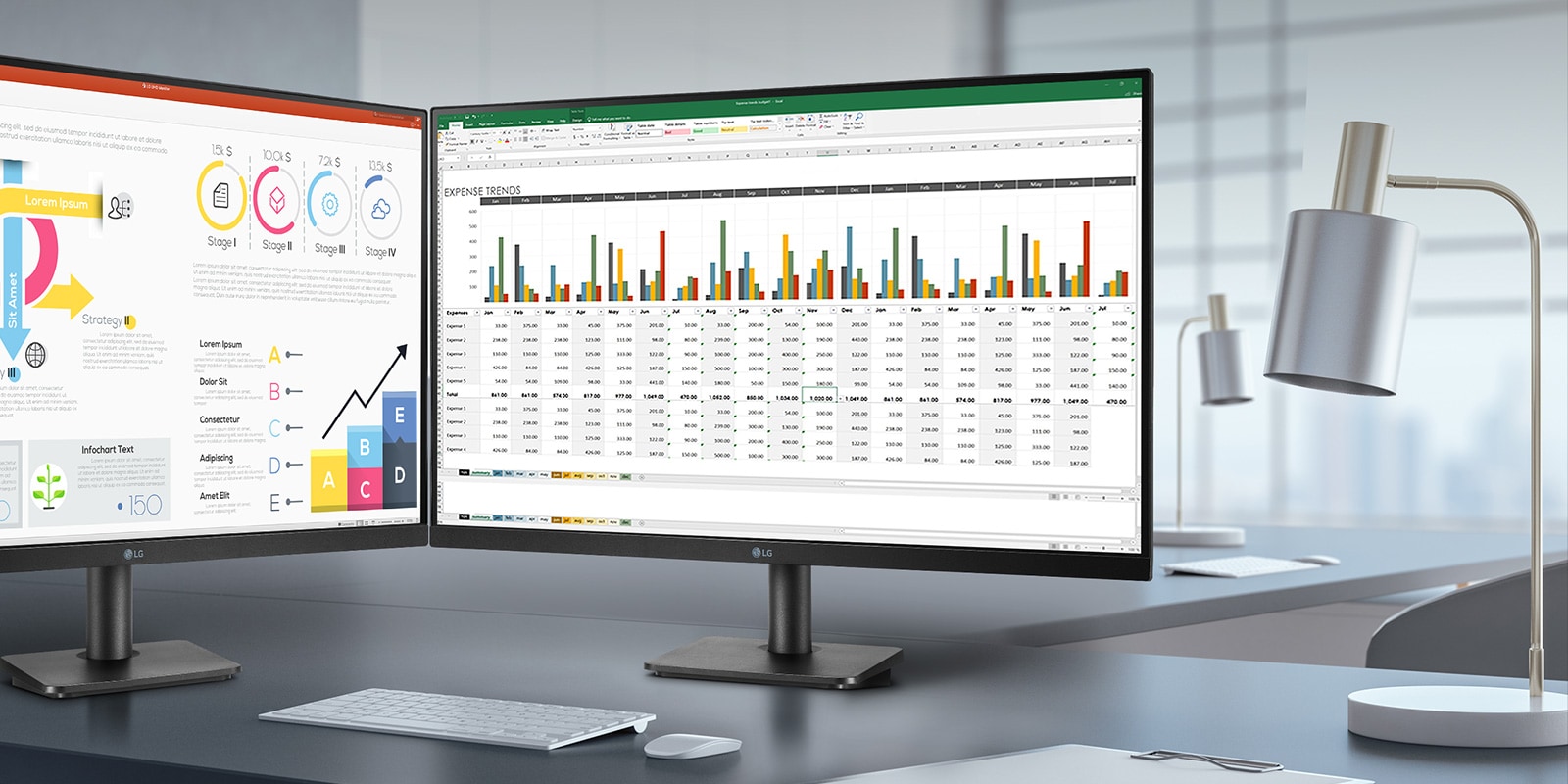 Acest afisaj are cadru subtire pe trei fete si mediu de lucru optimizat
