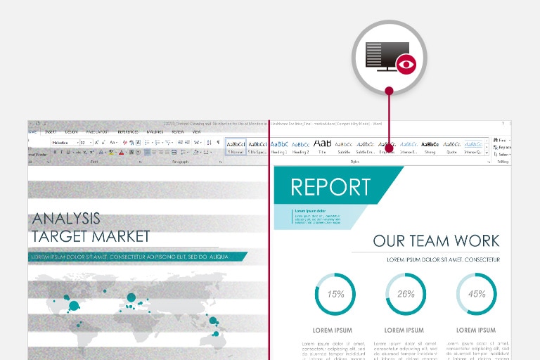 Flicker Safe reduce palpairea invizibila pe ecran si ofera un mediu de lucru confortabil pentru ochii tai.